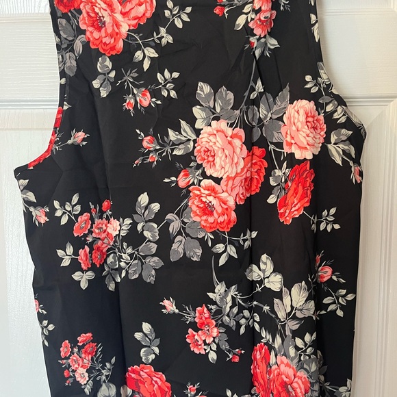 Women's Plus Size Floral Print Relaxed Fit Summer Fashionable Sleeveless Top 14W - Picture 8 of 11